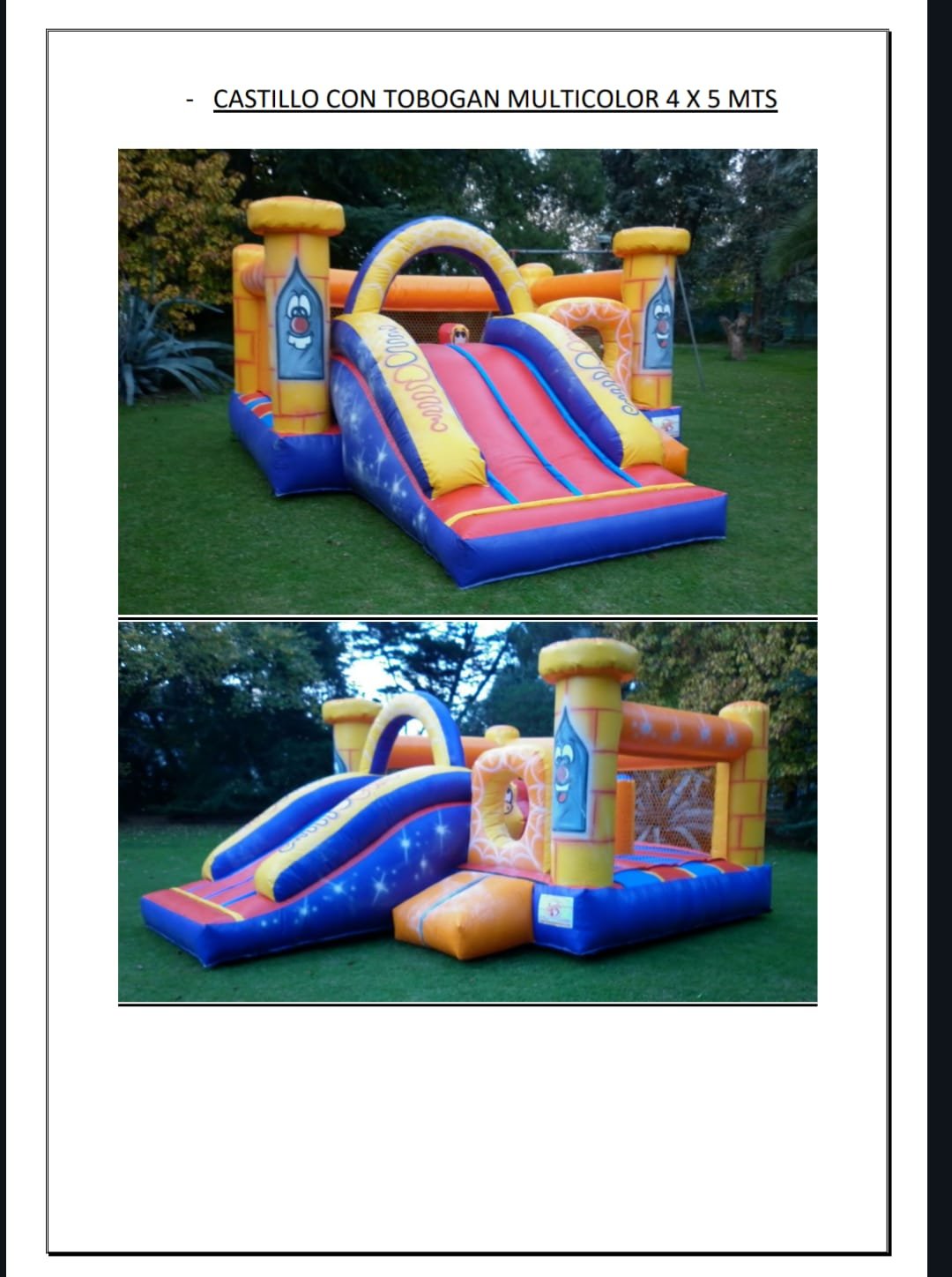 Castillo inflable multicolor en evento